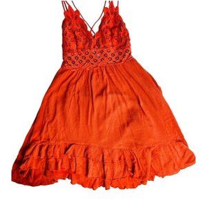 DONATED!! NO LONGER AVAILABLE - Bohemian Midi Flared Red Dress